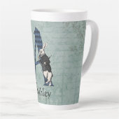 ワンダーランド白うさぎ手紙A カフェラテマグ (右アングル)