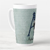 ワンダーランド白うさぎ手紙A カフェラテマグ (左アングル)