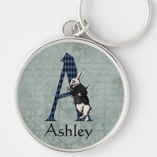 ワンダーランド白うさぎ手紙A キーホルダー (正面)