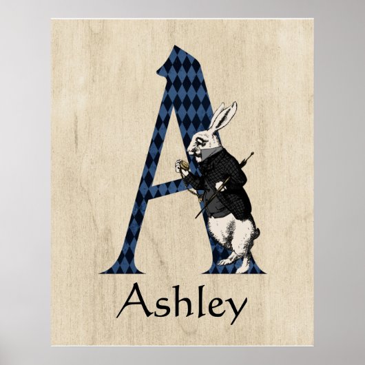 ワンダーランド白うさぎ手紙A ポスター (正面)