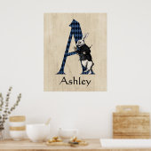 ワンダーランド白うさぎ手紙A ポスター (キッチン)