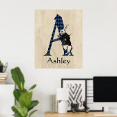 ワンダーランド白うさぎ手紙A ポスター (ホームオフィス)