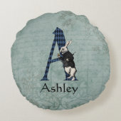 ワンダーランド白うさぎ手紙A ラウンドクッション (裏面)