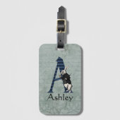 ワンダーランド白うさぎ手紙A ラゲッジタグ (正面縦)