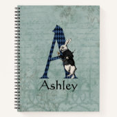 ワンダーランド白うさぎ手紙A Bullet Journal ノートブック (正面)