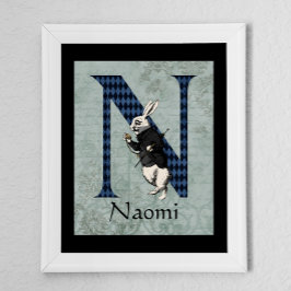 ワンダーランド白うさぎ手紙Nポスター ポスター