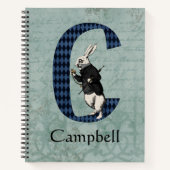 ワンダーランド白うさぎ文字Cスケッチ ノートブック (正面)