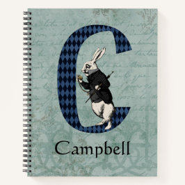 ワンダーランド白うさぎ文字Cスケッチ ノートブック