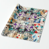 ワンダーランド白うさぎ紫のアリス ラッピングペーパー (アンロールド)