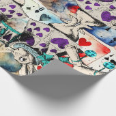 ワンダーランド白うさぎ紫のアリス ラッピングペーパー (角)