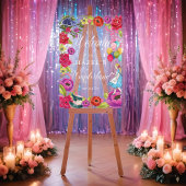 ワンダーランド花模様のアリスへようこそ鮮やか アクリルサイン