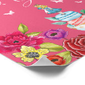 ワンダーランド花模様のカードとギフト鮮やかアリス ポスター (角)