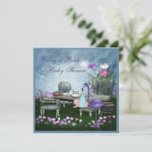 ワンダーランド茶のパーティーが本の赤ちゃんのシャワーを届ける 招待状 (スタンド正面)