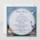 ワンダーランド茶のパーティーが本の赤ちゃんのシャワーを届ける 招待状 (裏面)