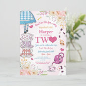 ワンダーランド誕生日ツーティーパーティー2nd女の子 招待状 (スタンド正面)