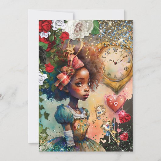 ワンダーランド誕生日パーティーの招待状 招待状 (正面)