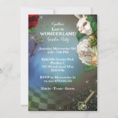 ワンダーランド誕生日パーティーの招待状 招待状 (裏面)