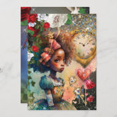 ワンダーランド誕生日パーティーの招待状 招待状 (正面/裏面)