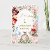 ワンダーランド誕生日時代の最初のアリス カード (正面)