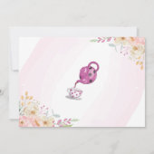 ワンダーランド誕生日4thティーパーティー4女の子の写真 招待状 (裏面)