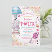 ワンダーランド誕生日4thティーパーティー4女の子 招待状 (スタンド正面)