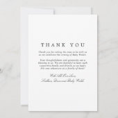 ワンダーランド金ゴールドの赤ちゃんシャワーのピンクとアリス サンキューカード (裏面)