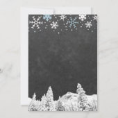 ワンダーランド雪のシックな冬のsweet sixteen 招待状 (裏面)