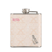 ワンダーランド飲む私ピンクのブロケード フラスク (裏面)