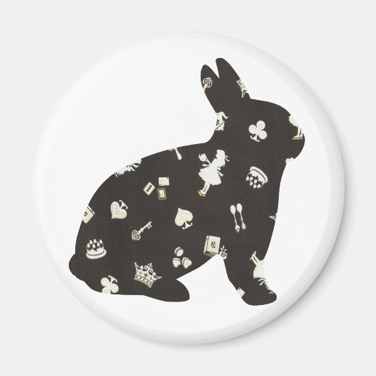 ワンダーランド1ウサギ マグネット (正面)