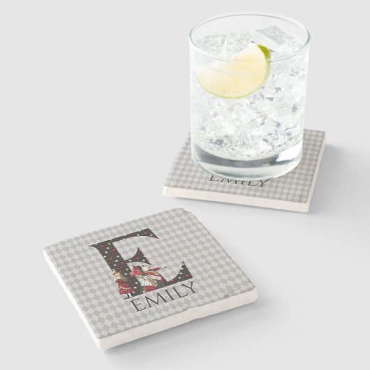 ワンダーランド・アリス&クイーン・オブ・ハートレターE ストーンコースター (横)