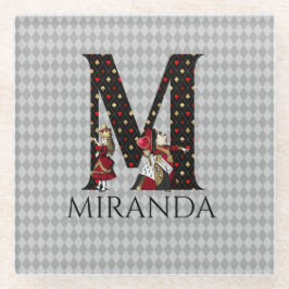 ワンダーランド・アリス&クイーン・オブ・ハートレターM ガラスコースター