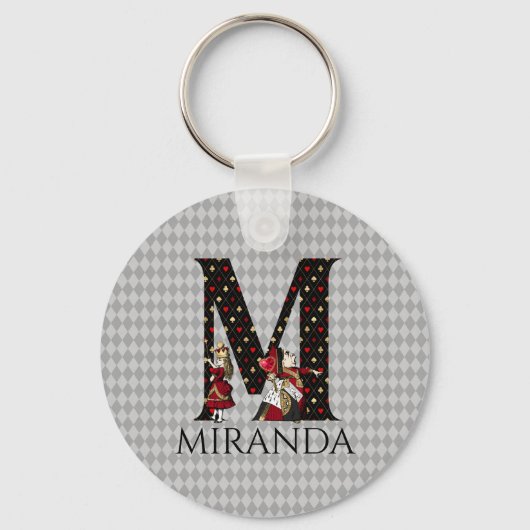 ワンダーランド・アリス&クイーン・オブ・ハートレターM キーホルダー (正面)