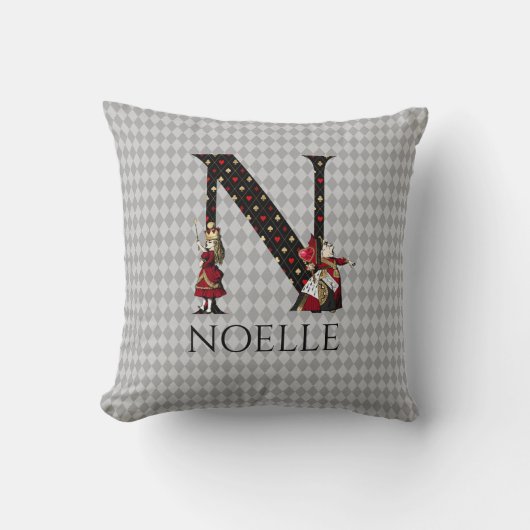 ワンダーランド・アリス&クイーン・オブ・ハートレターN クッション (正面)