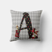 ワンダーランド・アリス&クイーン・オブ・ハート手紙A クッション (裏面)