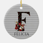 ワンダーランド・アリス&クイーン・オブ・ハート手紙F セラミックオーナメント (裏面)