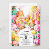 ワンダーランド・キャンディーランド・バースデー 招待状 (正面/裏面)