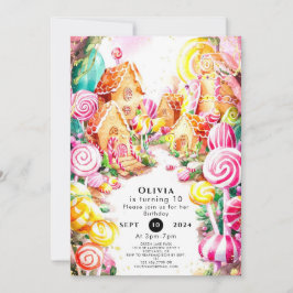ワンダーランド・キャンディーランド・バースデー 招待状