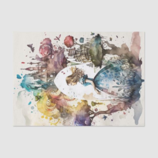 ワンダーランド・デクページのシックなヴィンテージアリス 薄葉紙 (正面)