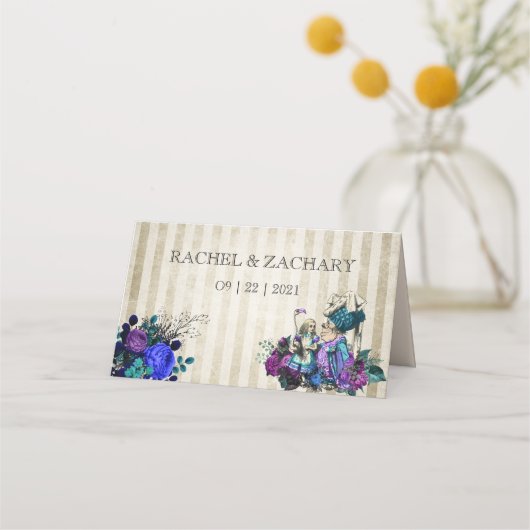 ワンダーランド・ヴィンテージ・ウェディングのアリス プレイスカード (裏面)