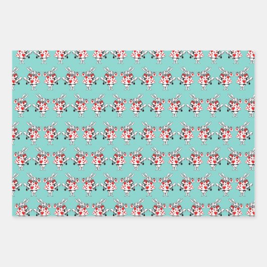 ワンダーランドDIYコールの白うさぎトランペーターアリス ラッピングペーパーシート (正面2)