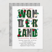 ワンダーランドI茶パーティー赤ちゃんシャワー 招待状 (正面/裏面)