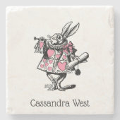 ワンダーランドPの白うさぎコートトランペーターアリス ストーンコースター (正面)