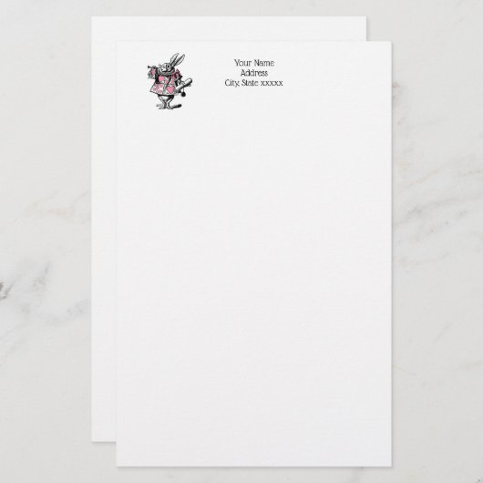 ワンダーランドPの白うさぎコートトランペーターアリス 便箋 (正面/裏面)