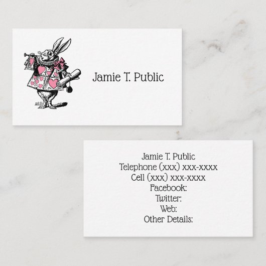 ワンダーランドPの白うさぎコートトランペーターアリス 名刺 (正面/裏面)