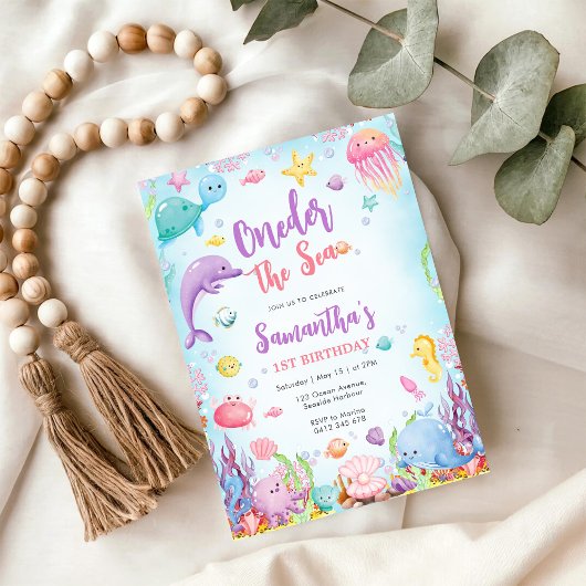 ワンダー・ザ・シー 1歳の誕生日おめでとう！ 招待状