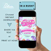 ワンダー・ザ・シー 1歳の誕生日 女の子 海の動物 招待状