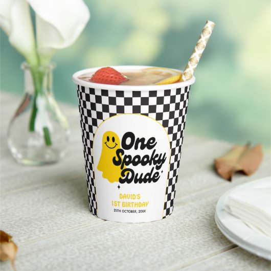ワンダ不気味ードハロウィンファースト誕生日 紙コップ (インサイチュ)