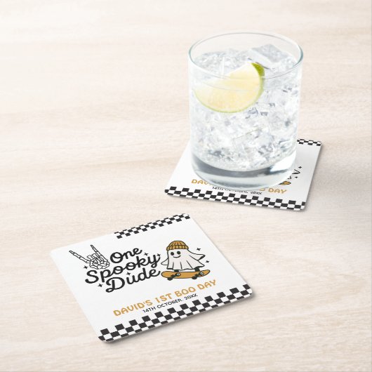 ワンダ不気味ードハロウィーン誕生日 スクエアペーパーコースター (インサイチュ)