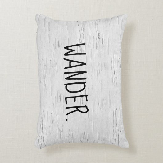 ワンダ文字オン樺の木ツリーアクセント枕 アクセントクッション (正面(垂直))