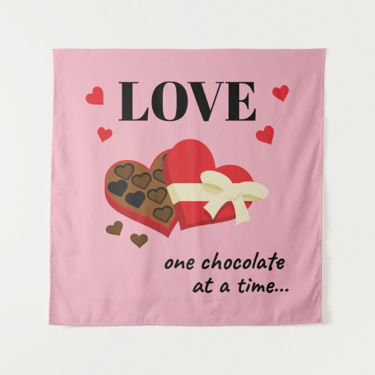 ワンチョコレートを愛するおもしろい引用文 タペストリー (正面)